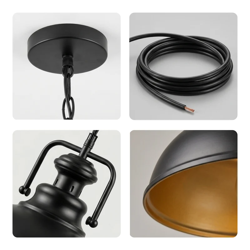 Industrielle Pendelleuchte | Metall Hängelampe Fabrikstil mit Kette | Ø 29cm~3614