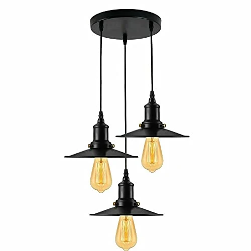 Pendelleuchte Industrial Schwarz – Rustikale Vintage Hängelampe | Ø 22cm~4135