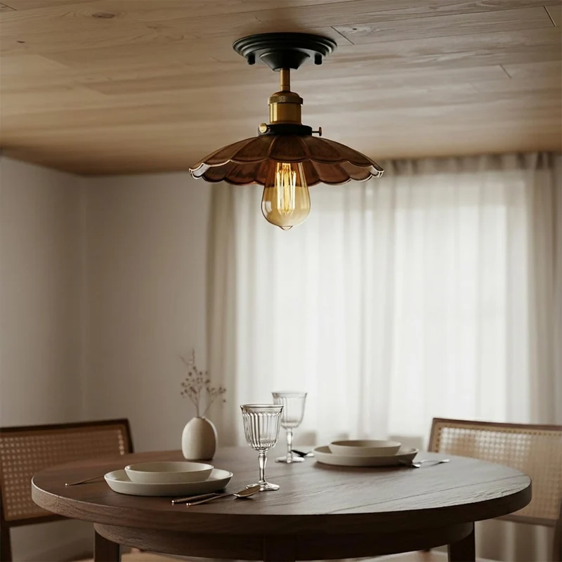 Vintage Deckenleuchte Semi Flush Mount | Retro Design ~3952