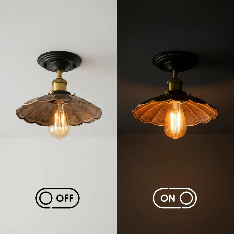 Vintage Deckenleuchte Semi Flush Mount | Retro Design ~3952