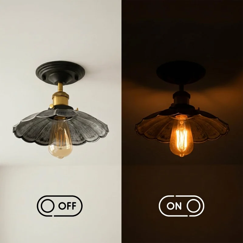Vintage Deckenleuchte Semi Flush Mount | Retro Design ~3952