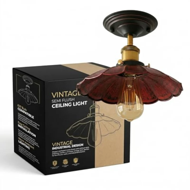 Vintage Deckenleuchte Semi Flush Mount | Retro Design ~3952