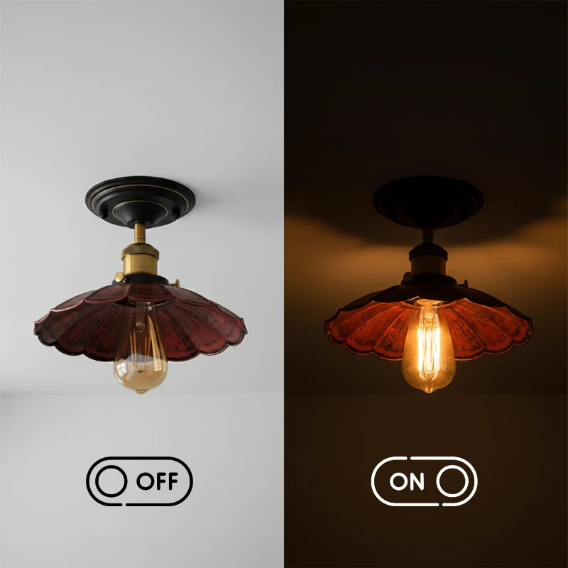 Vintage Deckenleuchte Semi Flush Mount | Retro Design ~3952