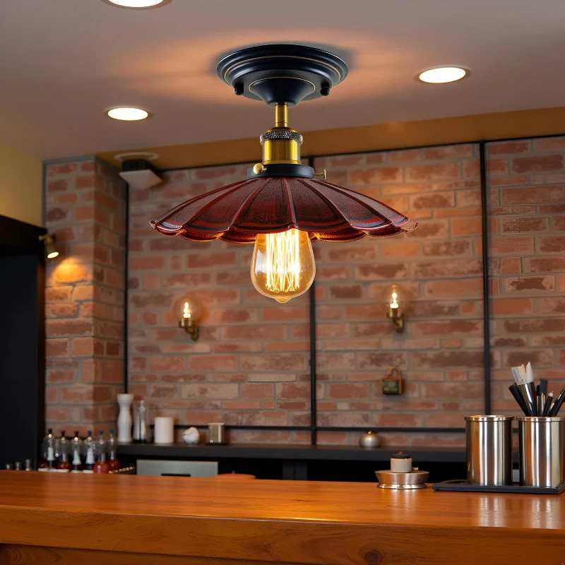 Vintage Deckenleuchte Semi Flush Mount | Retro Design ~3952