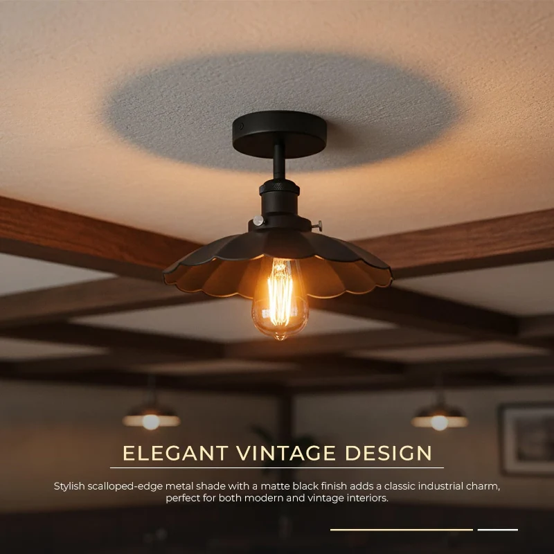 Vintage Deckenleuchte Semi Flush Mount | Retro Design ~3952