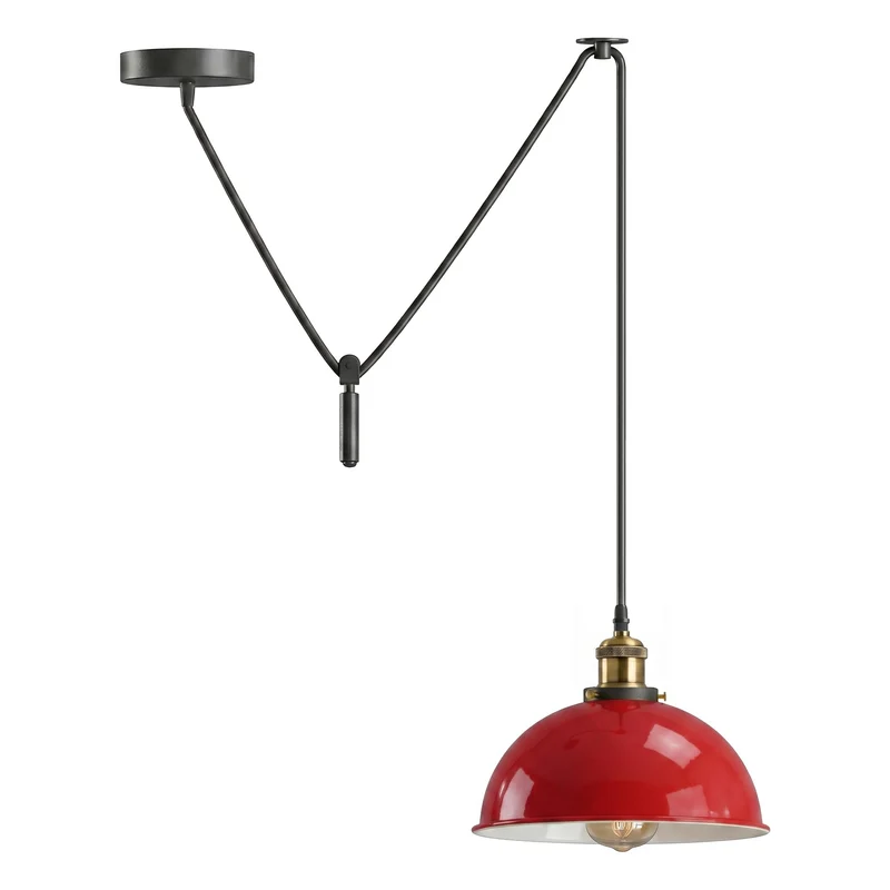 Vintage Seilzug Hängelampe | Dezentrale Deckenlampe mit E27 kuppel~4033