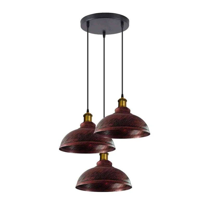 3-flammige Cluster Pendelleuchte – Vintage Hängelampe Esstisch | Ø29cm | E27 ~4138