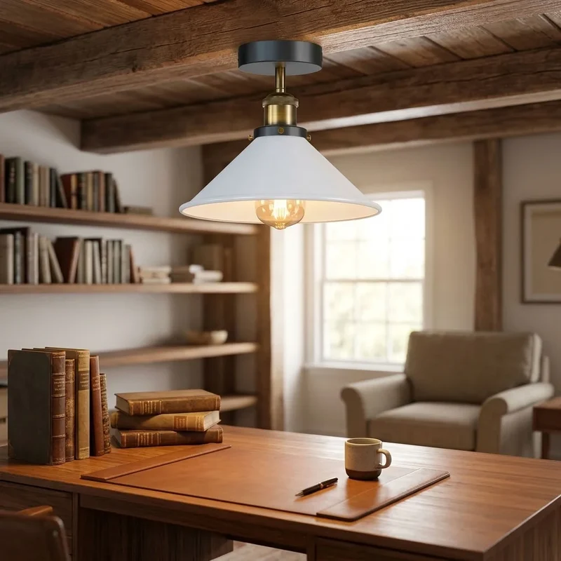 Vintage Unterputz Deckenleuchte E27 Deckenlampe für Wohnzimmer & Küche | Ø 22cm ~4112