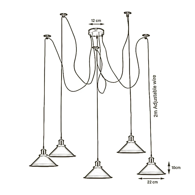 All Seasons Life Spinnenlampe Pendelleuchte 1 - 8 Wege Grau ~3949