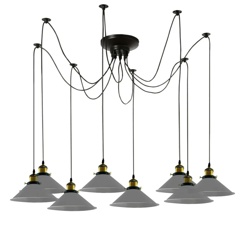All Seasons Life Spinnenlampe Pendelleuchte 1 - 8 Wege Grau ~3949
