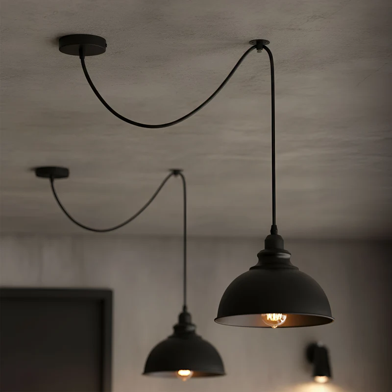 Affenschaukel Pendelleuchte - Dezentrale Hängelampe Esstisch | Ø 21cm | E27 ~3912