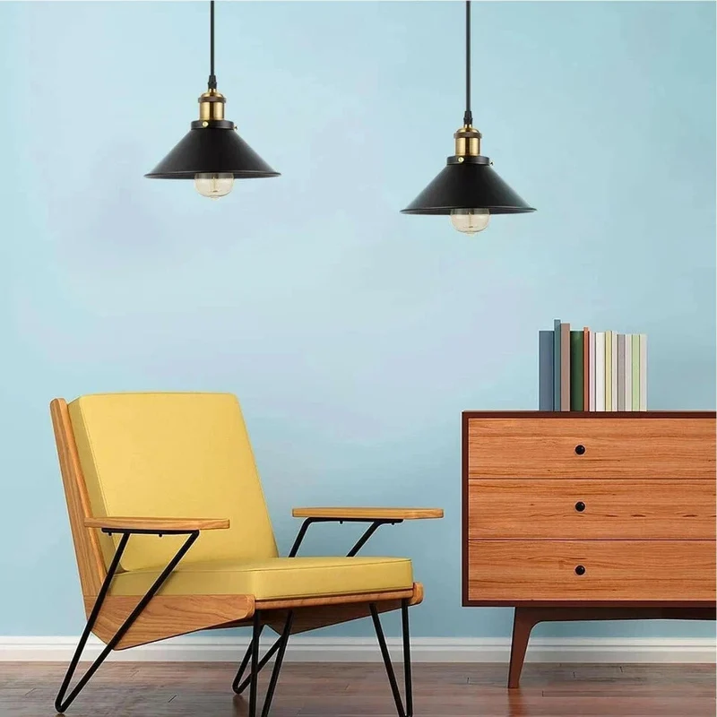 Moderne Hängeleuchte Schwarz Vintage E27 verstellbar ~4116