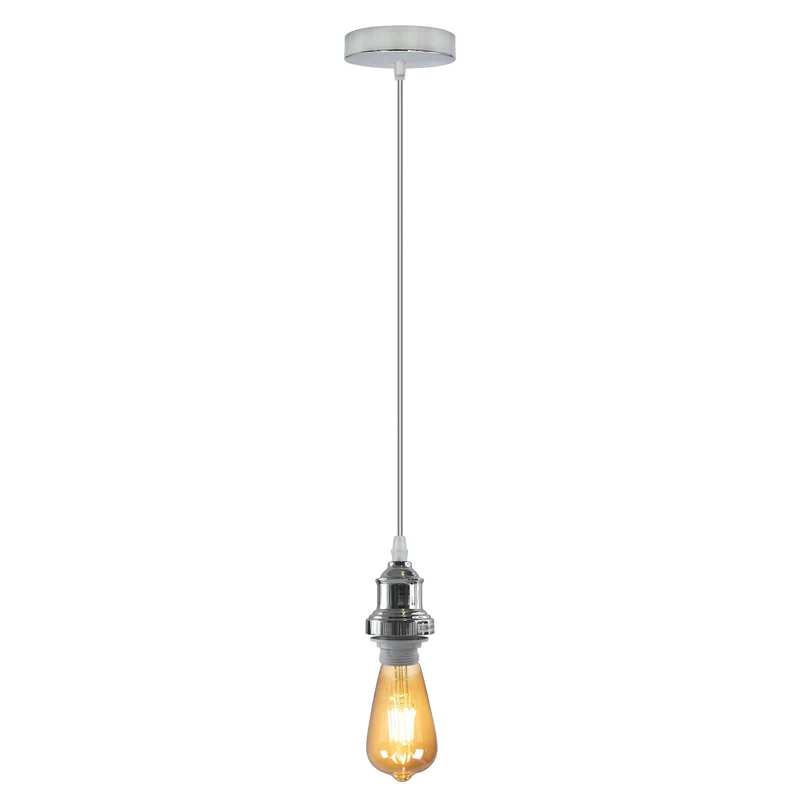 Modernes Pendelleuchten-Set in Chrom – E27 Lampenfassung~4109