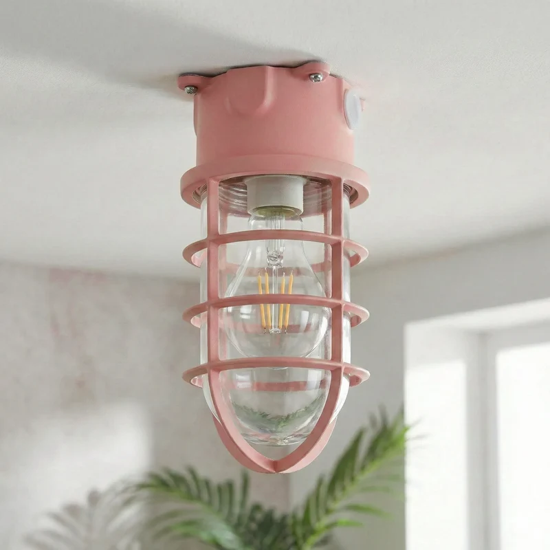 Maritim Schott Unterputz Deckenleuchte Drahtkäfig | E27 Bunker Lampe ~4084