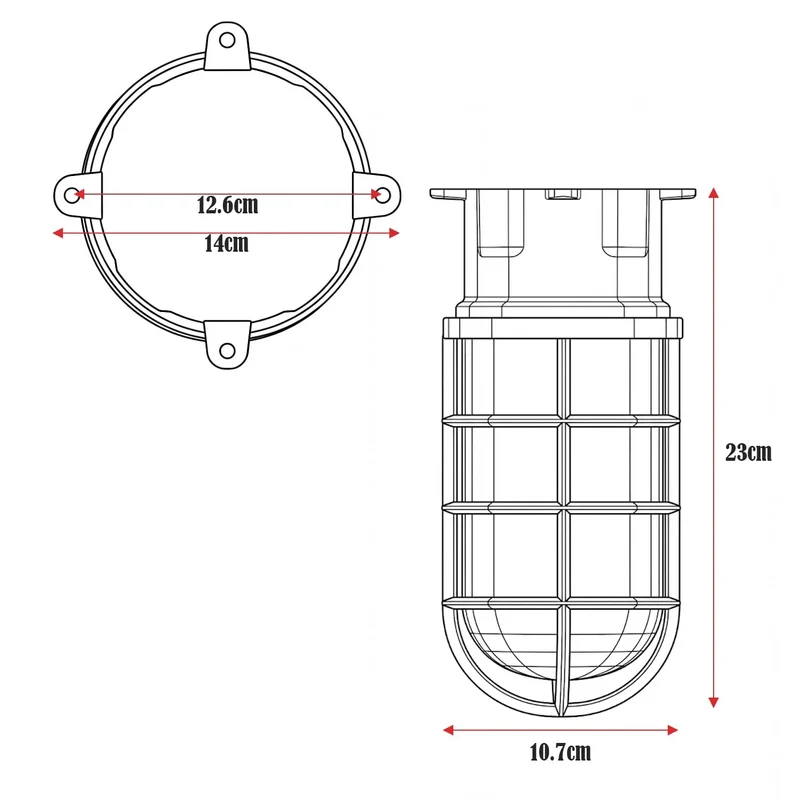 Maritim Schott Unterputz Deckenleuchte Drahtkäfig | E27 Bunker Lampe ~4084