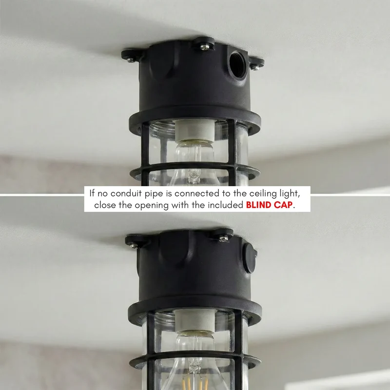 Maritim Schott Unterputz Deckenleuchte Drahtkäfig | E27 Bunker Lampe ~4084