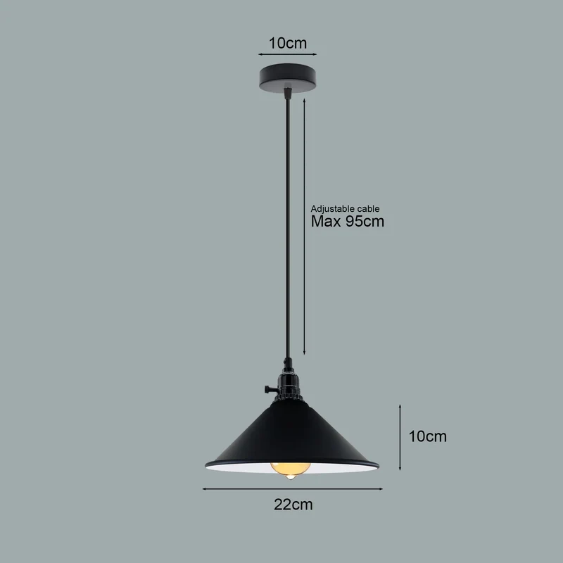 Industrie Pendelleuchte mit Drehschalter – E27 Retro Bunte Küchenlampe~ 3362