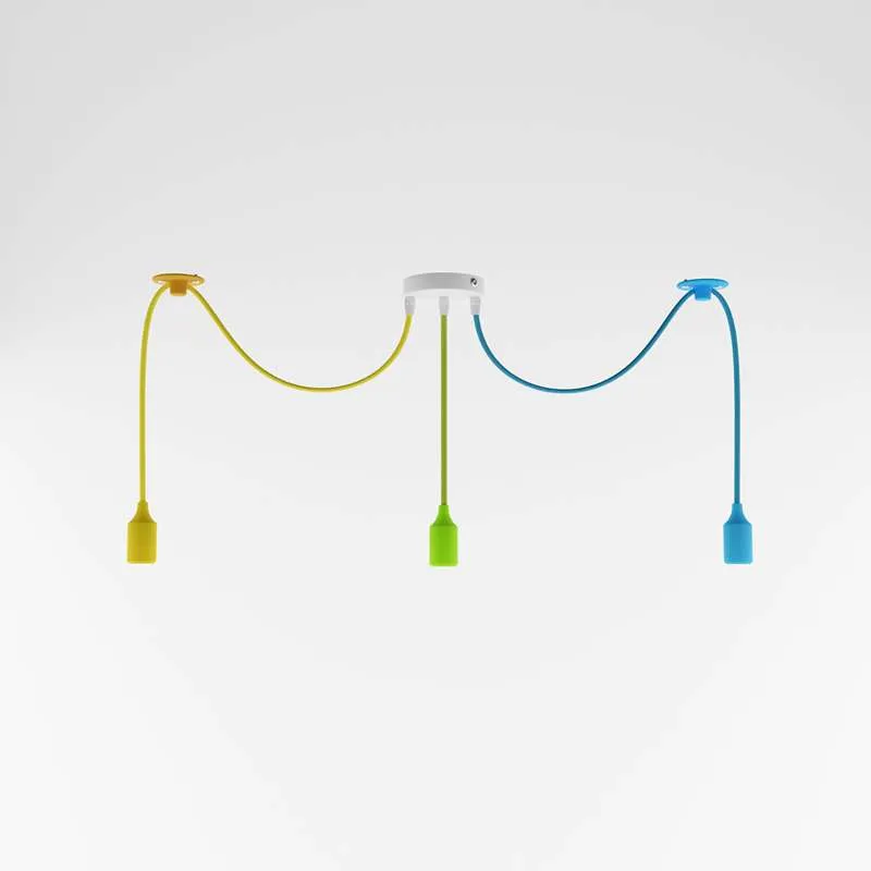 3-flammige Affenschaukel Pendelleuchte Bunt | E27 LED Notenschlüssel-Lampe ~4036