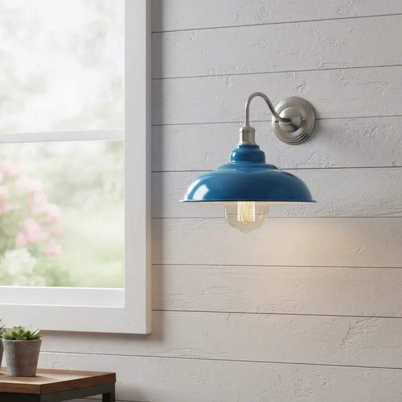 Vintage Schwanenhals Wandlampe | All Seasons Life Bunte Metall Lampe im Retro stil~3907