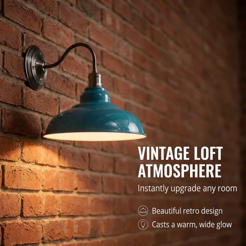 Vintage Schwanenhals Wandlampe | All Seasons Life Bunte Metall Lampe im Retro stil~3907