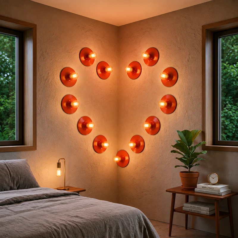 Minimalistische Wand & Deckenleuchte E27 | Retro Lampe Schwarz Rot Weiß~3906