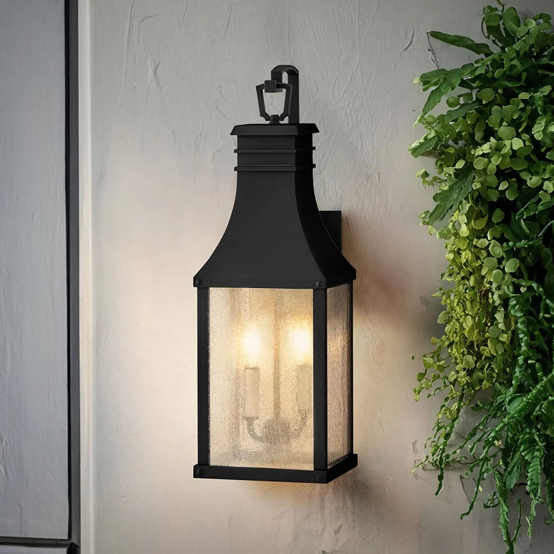 Außen-Wandlaterne Beacon Hill 2-flammig IP44 Schwarz 20x20cm