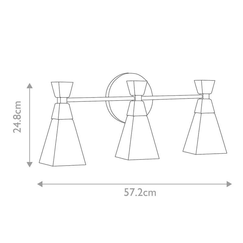 Wandleuchte Bowtie 3-flammig 57x10cm