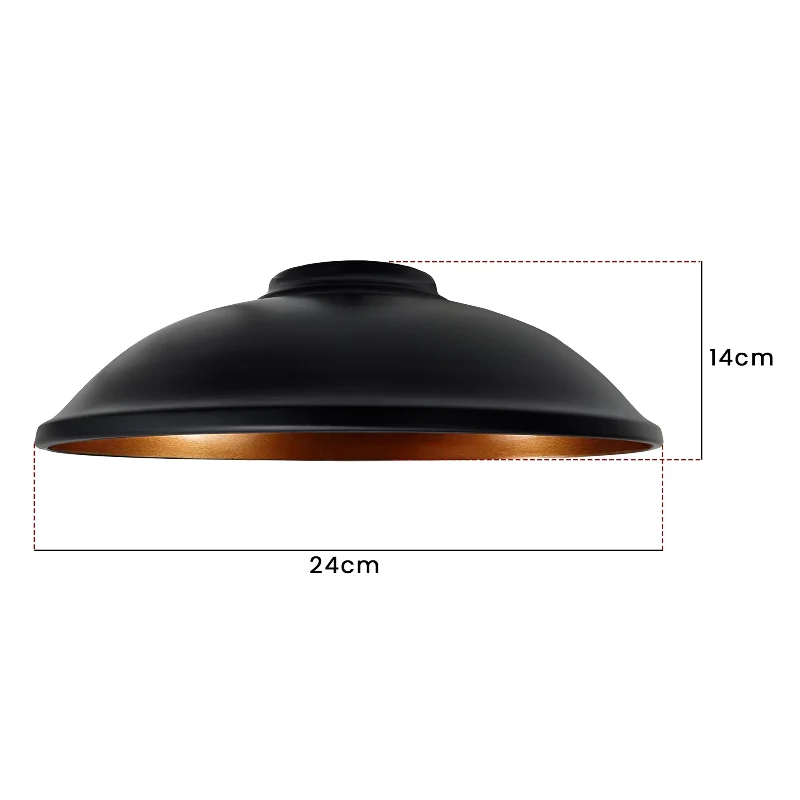 Retro Pendelleuchte E27 Schwarz & Gold Industrial ~3797