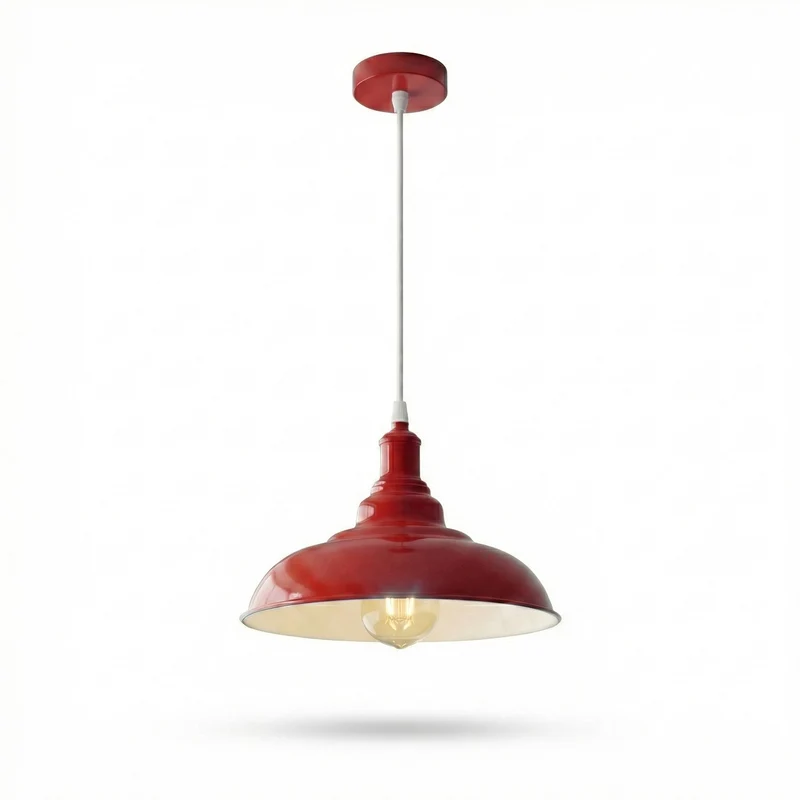 Industrial Farbige Pendelleuchte einzeln | E27 Metall Esstisch Hängelampe Ø 32 cm~4113