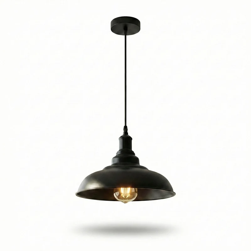 Industrial Farbige Pendelleuchte einzeln | E27 Metall Esstisch Hängelampe Ø 32 cm~4113