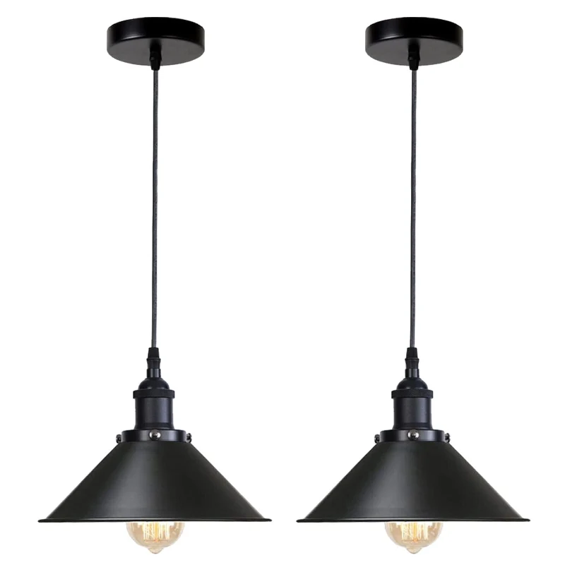 Industrie Pendelleuchte Schwarz Vintage E27 Lampe ~4045