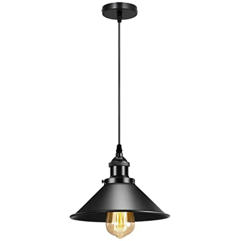Industrie Pendelleuchte Schwarz Vintage E27 Lampe ~4045