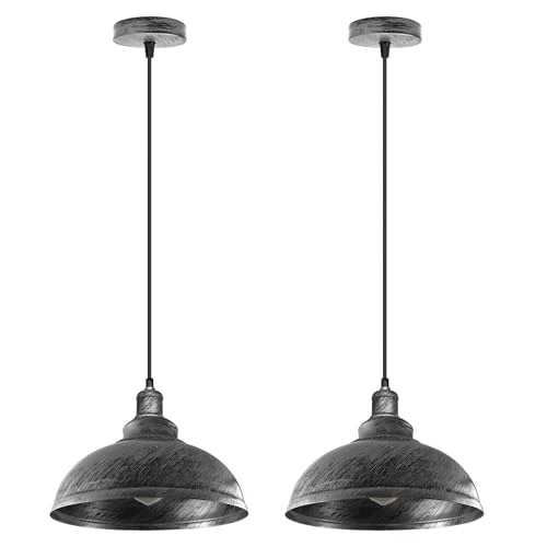 2er Set Werkstattpendel Vintage – Industrie Hängelampe Küche | Ø29cm | E27 ~3671