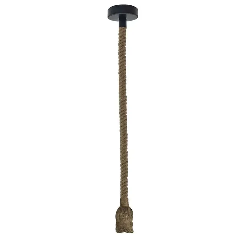 Vintage Knoten Pendelleuchte – Industrie Hanfseil Hängelampe | 1m | E27 ~4094