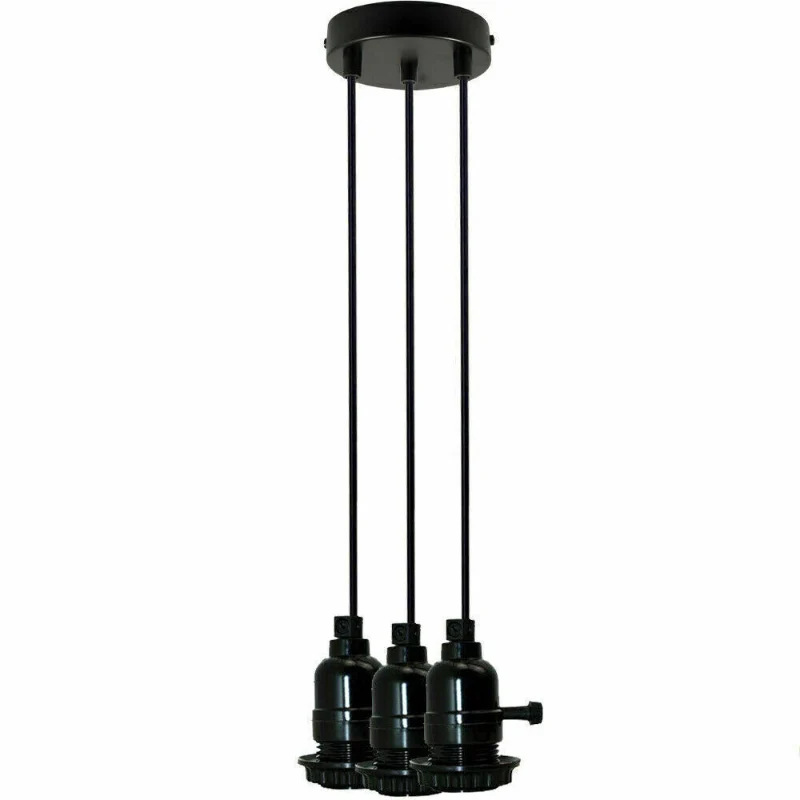 Pendelleuchte 1-5 flammig Schwarz mit Schalter | LEDSONE ~4014
