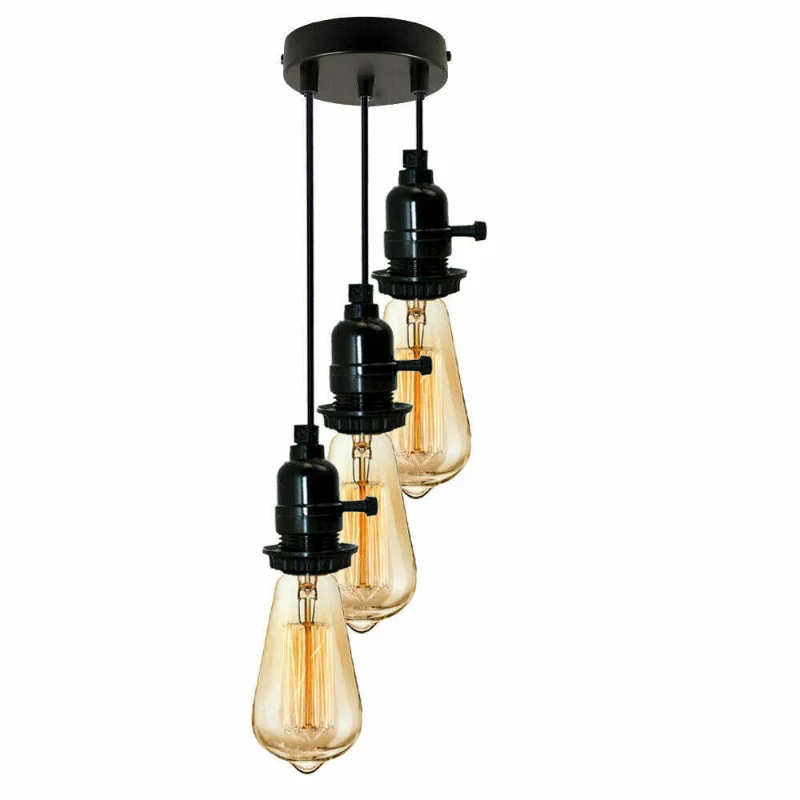 Pendelleuchte 1-5 flammig Schwarz mit Schalter | LEDSONE ~4014
