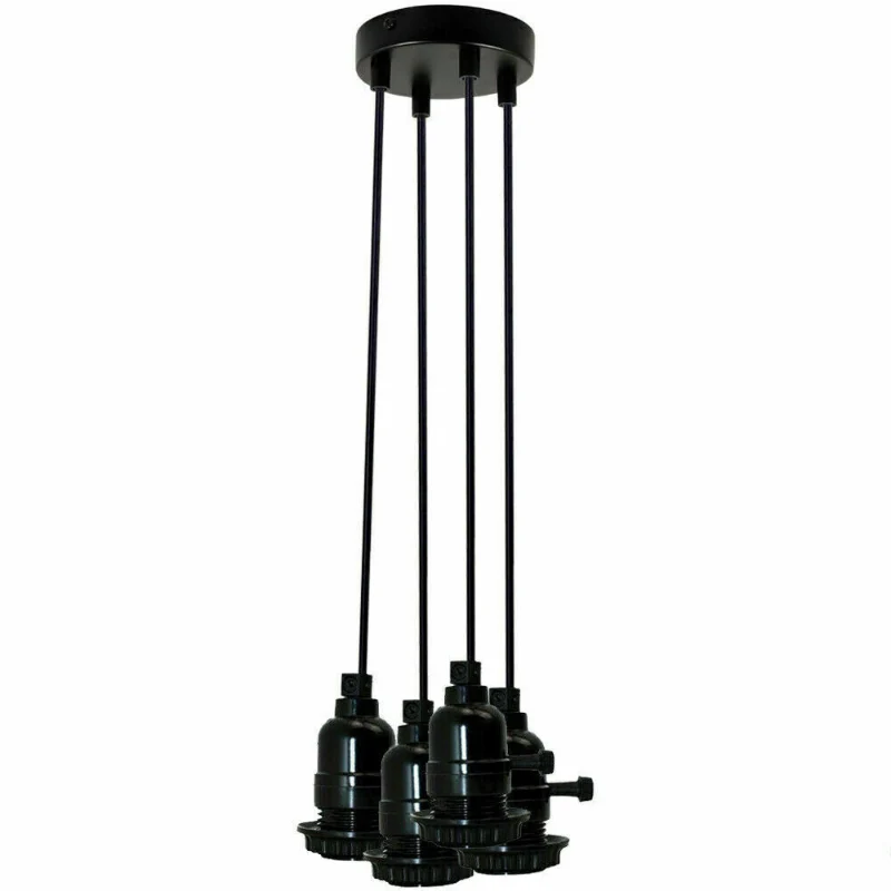 Pendelleuchte 1-5 flammig Schwarz mit Schalter | LEDSONE ~4014