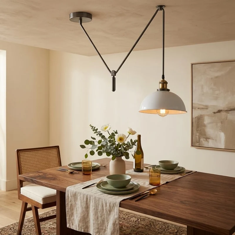 Pendelleuchte Höhenverstellbar – Vintage Trichter Deckenlampe Küche | Ø 21cm | E27 ~3968