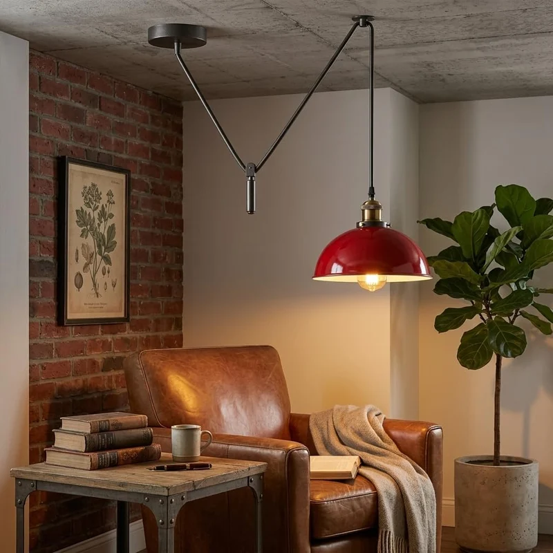 Pendelleuchte Höhenverstellbar – Vintage Trichter Deckenlampe Küche | Ø 21cm | E27 ~3968