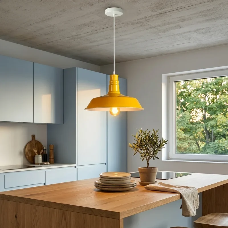 Modern Esstisch Pendelleuchte Groß | E27 Farbige Kücheninsel Lampe~3713