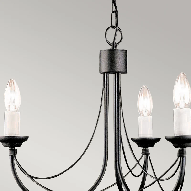 Kronleuchter Carisbrooke 3-flammig Schwarz Ø 47cm