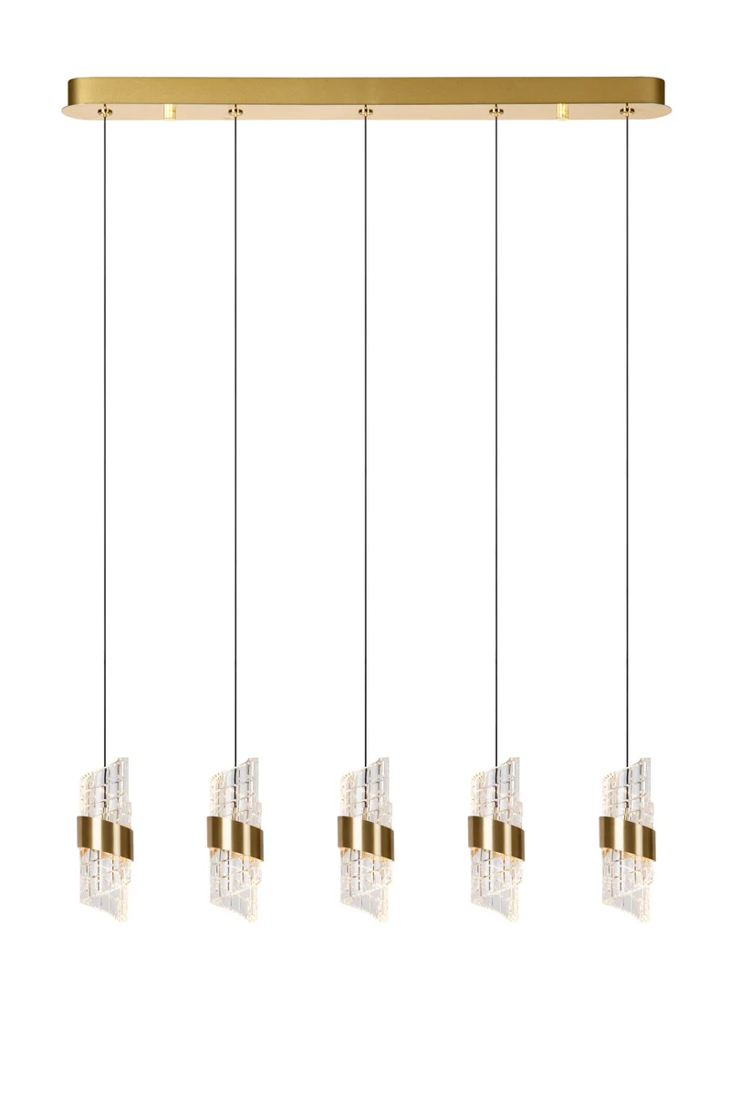 LED-Pendelleuchte Kligande 5-flammig dimmbar rechteckig