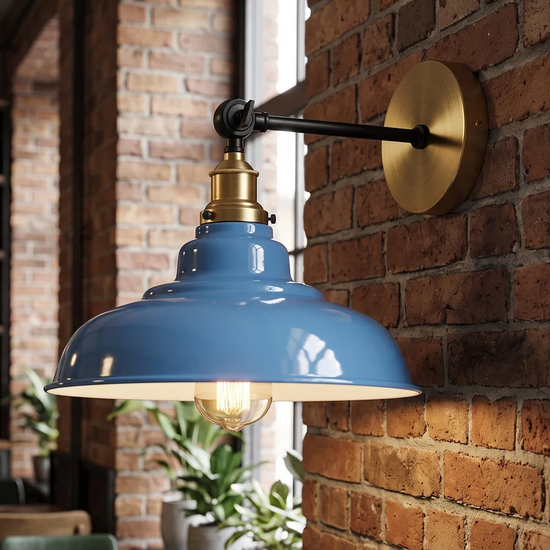 Verstellbare Wandleuchte – Vintage Fabrik Industrie Wandlampe | Ø 32cm | E27 ~3965