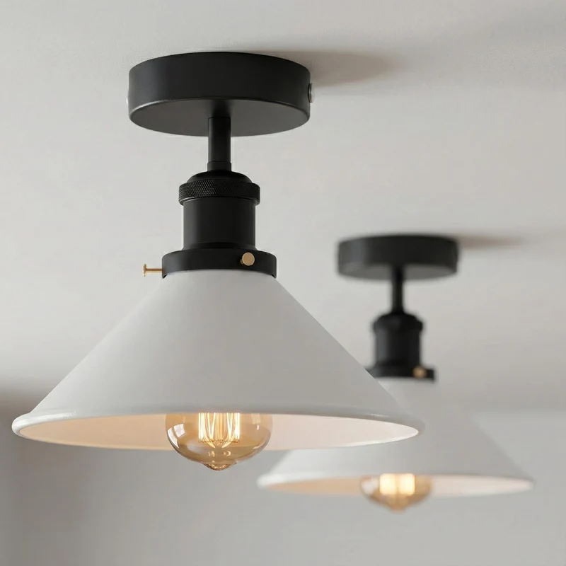 Retro Bistrolampe Decke – Industrie Vintage Deckenleuchte | Ø22cm | E27 ~4007