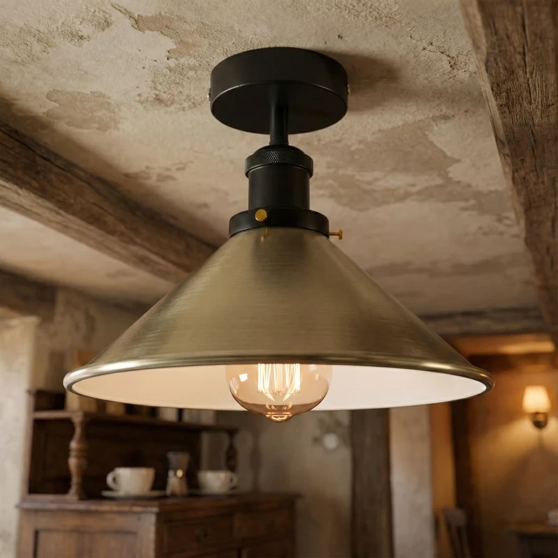 Retro Bistrolampe Decke – Industrie Vintage Deckenleuchte | Ø22cm | E27 ~4007