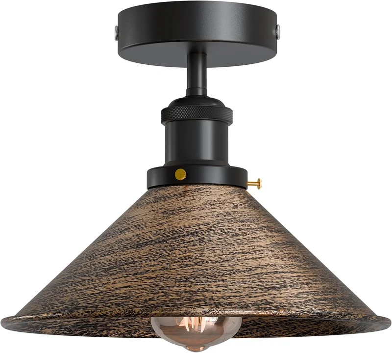 Konische Deckenleuchte – Vintage Unterputz Deckenlampe Flur | Mit Leuchtmittel ~4006