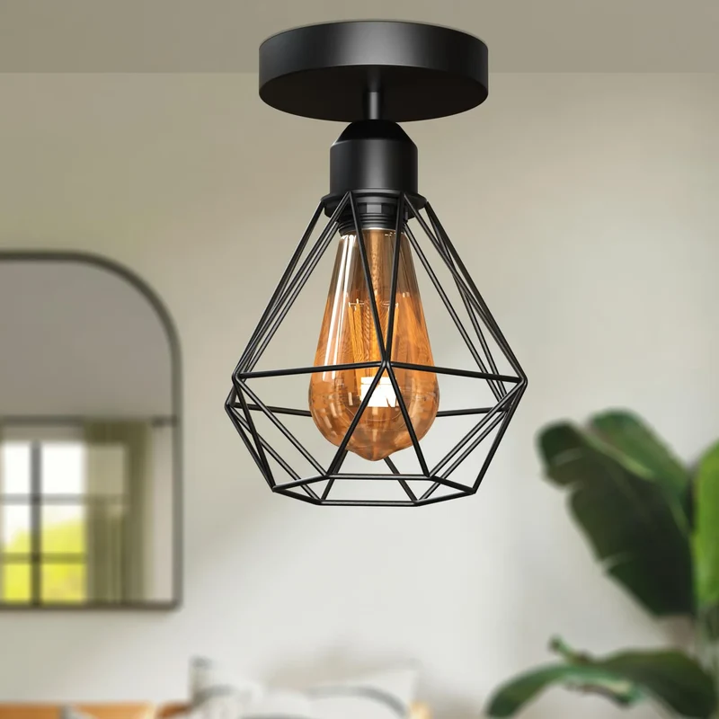 Vintage Käfigleuchte – Industrie Unterputz Deckenlampe Flur | E27 ~4005