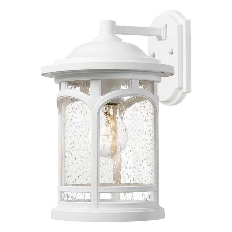 Außenwandleuchte Marblehead 1-flammig Glas IP44 Weiß 22x34cm