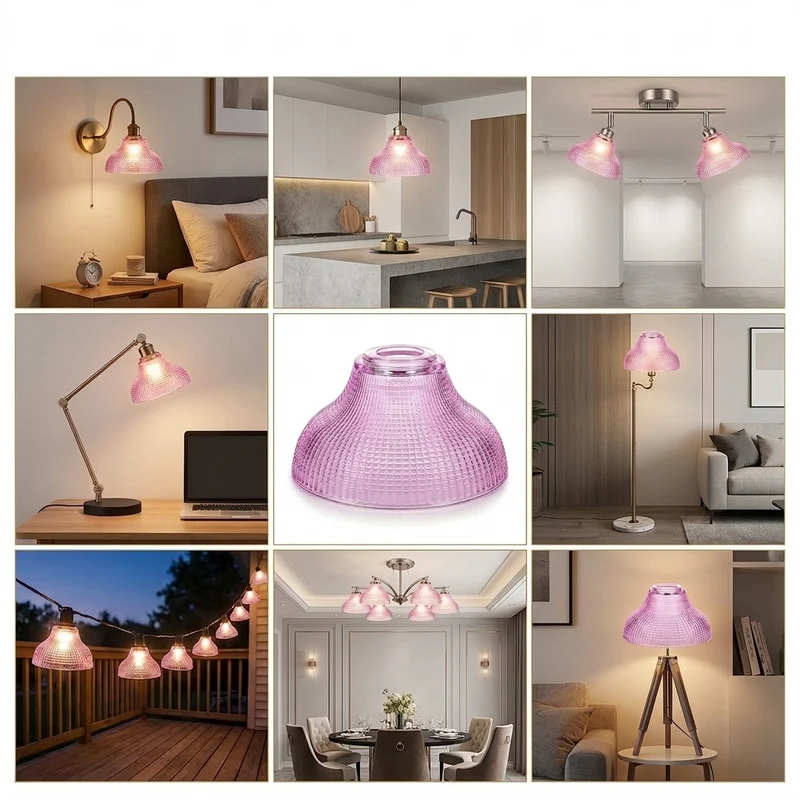 Lila Glaslampenschirm im Vintage-Stil für lampen~3759