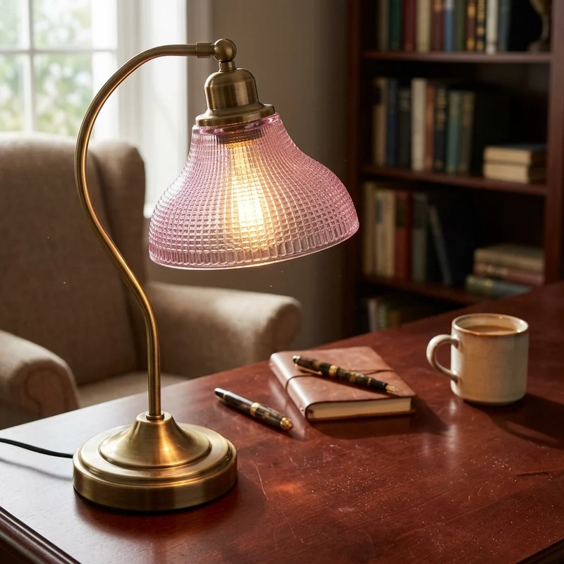 Lila Glaslampenschirm im Vintage-Stil für lampen~3759